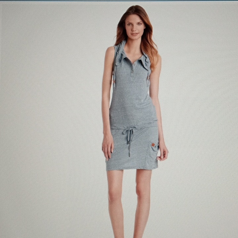 Bench Blue Urbanwear Hooded Dress With Pockets. Size L